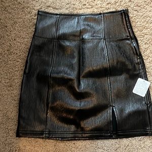 Free people faux leather mini skirt, high waisted